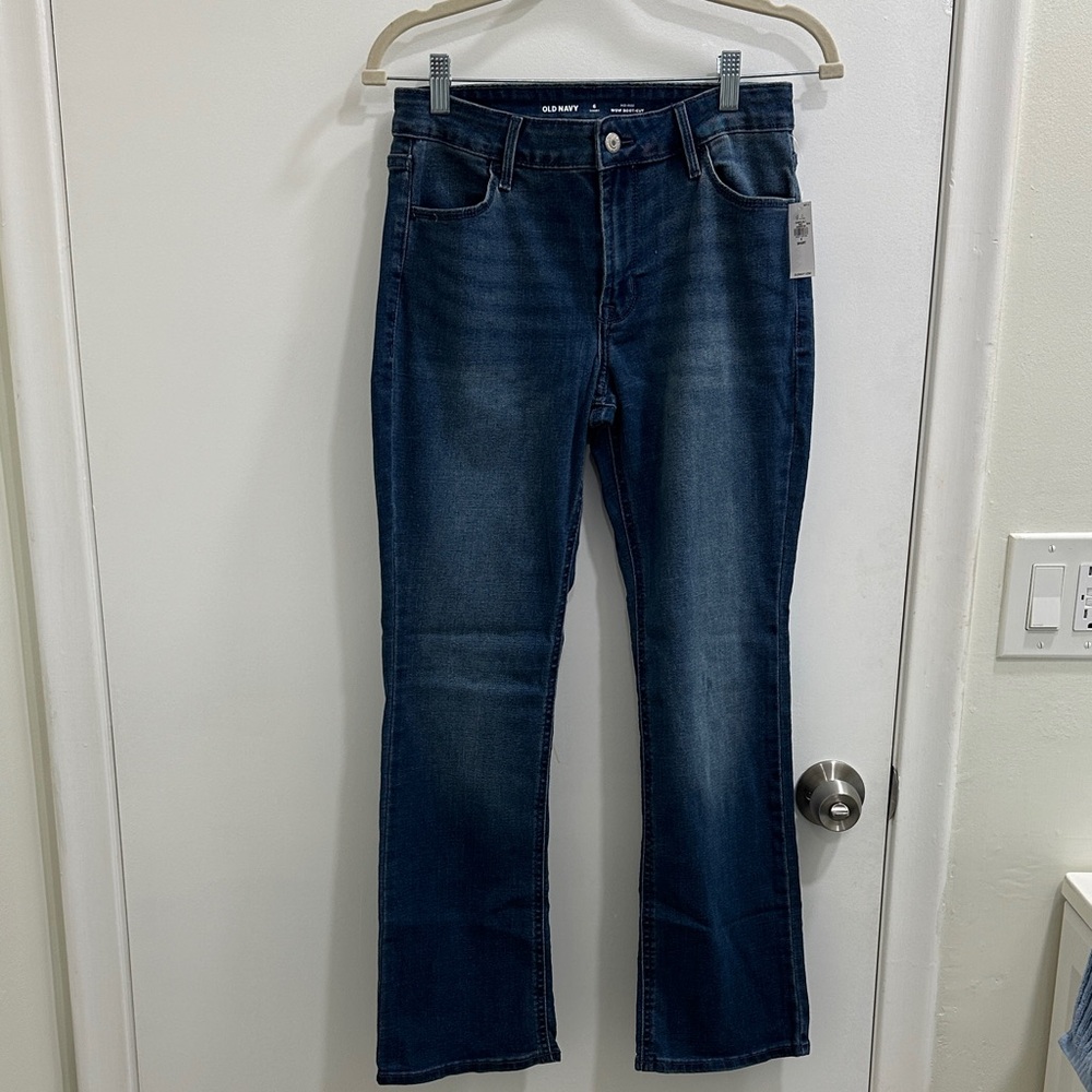 Old Navy Dark Blue mid rise wow boot cut short